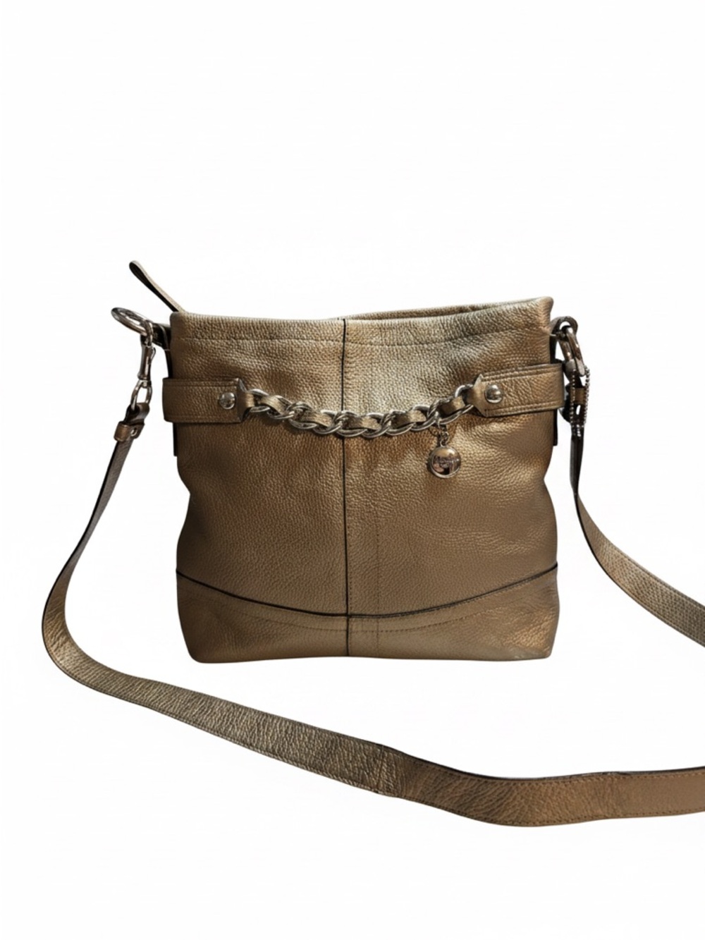 Coach Metallic Gold Leather Crossbody Bag